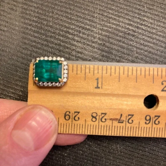 3.19 Carat Natural Emerald 14k diamond charm *CHARM ONLY* - Picture 6 of 16